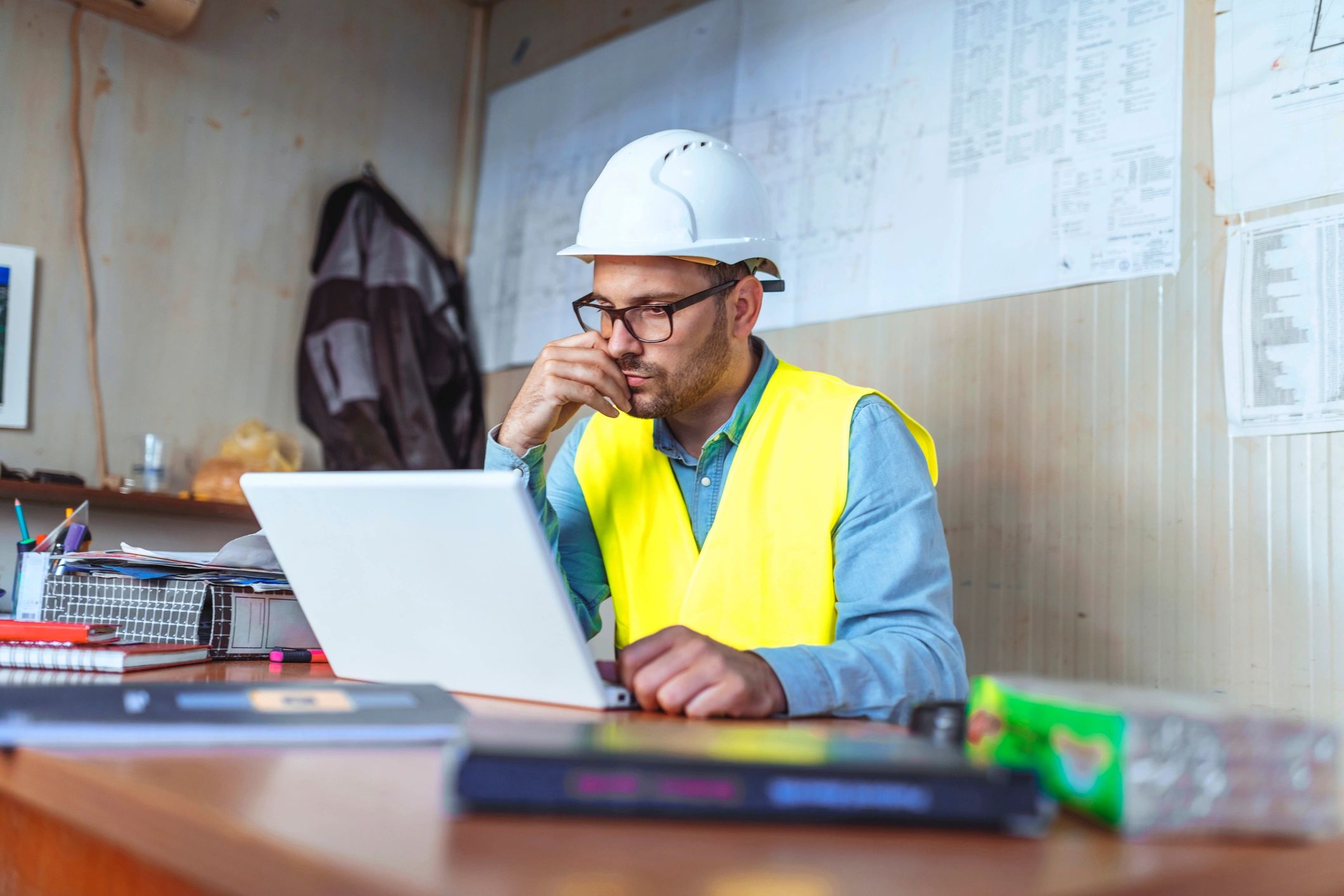 Professional planning work on a laptop