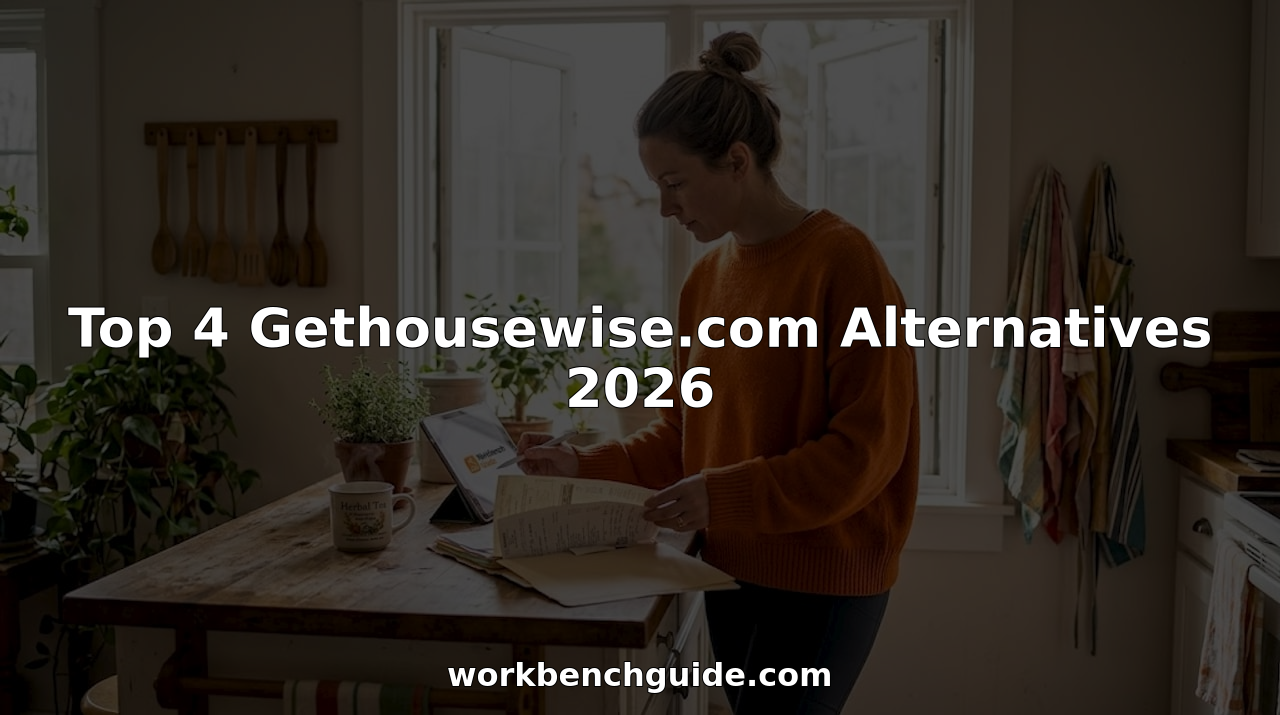 Homeowner updating maintenance checklist in kitchen