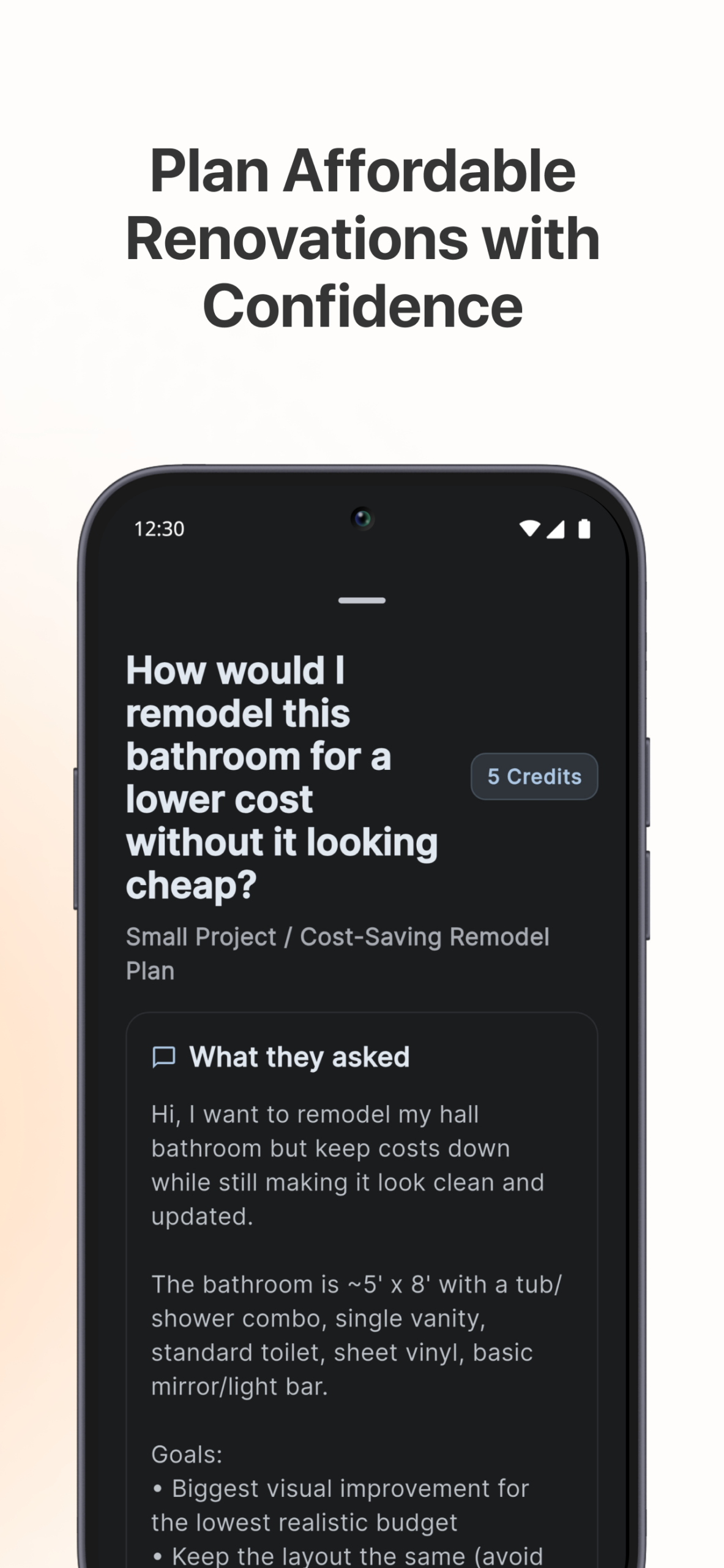 WorkbenchGuide mobile app home maintenance workflow screen