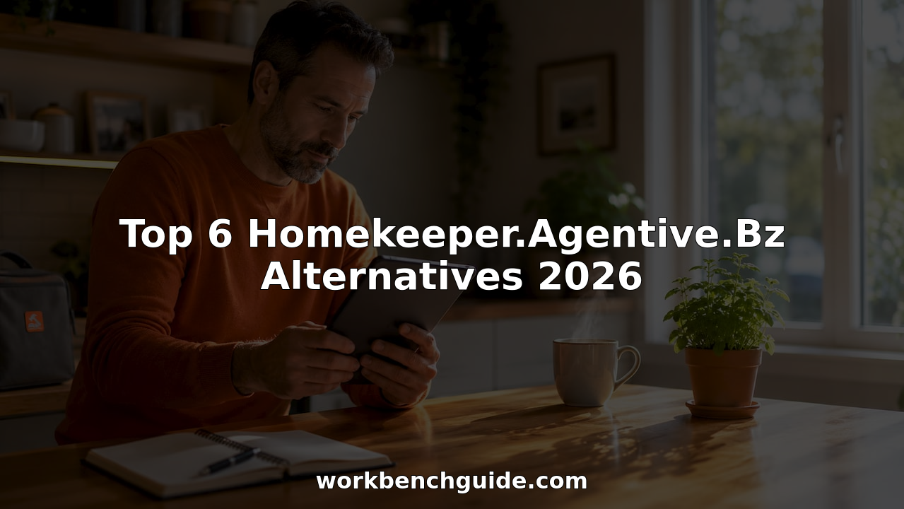 Homeowner comparing maintenance apps on tablet at kitchen table