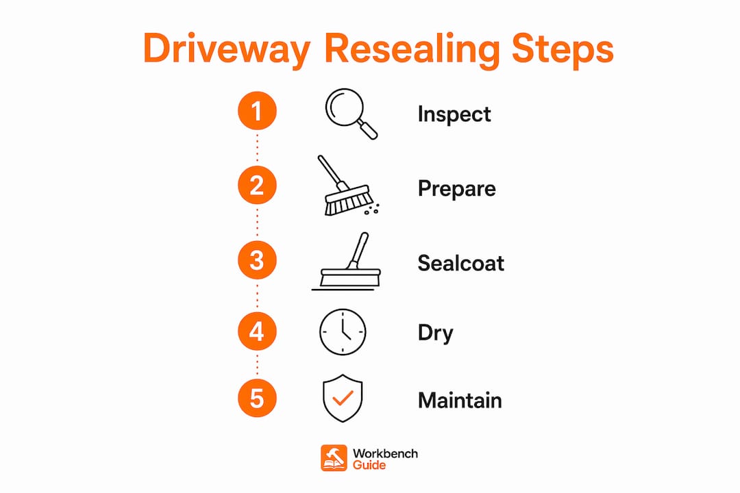 Infographic showing driveway resealing steps