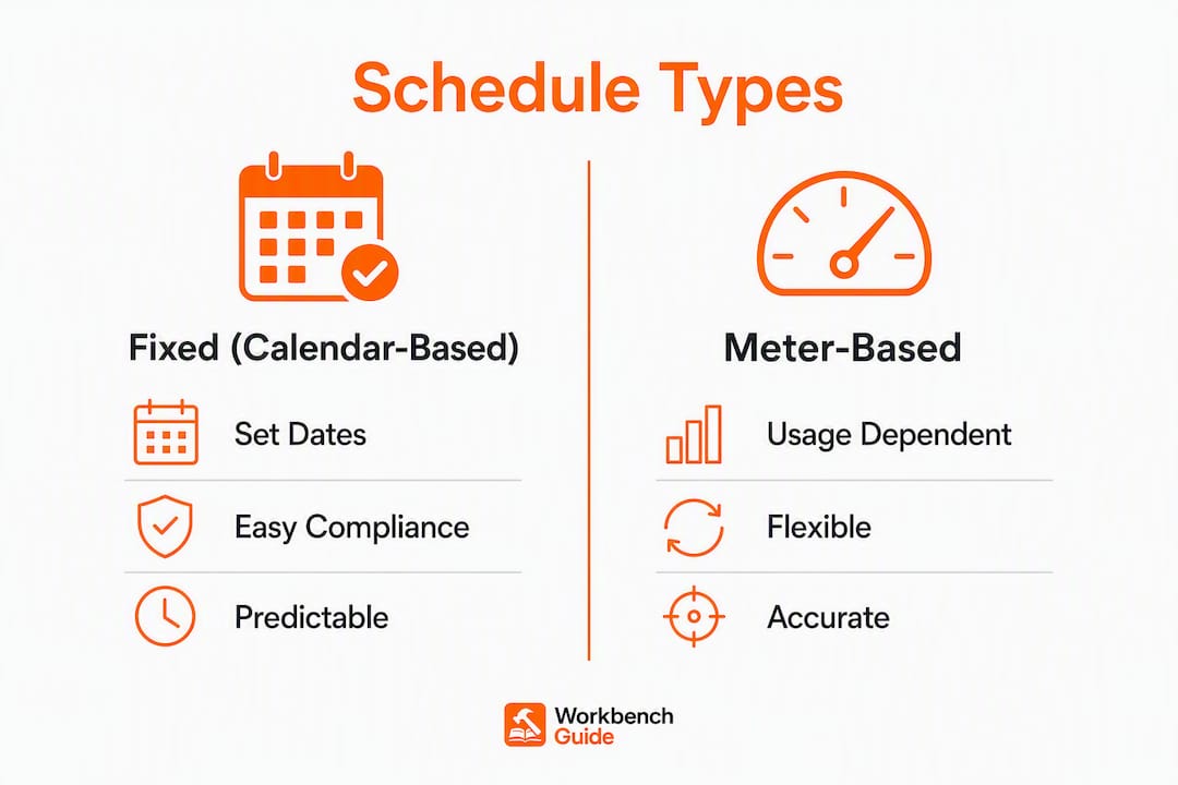 Infographic comparing fixed and meter-based maintenance schedules